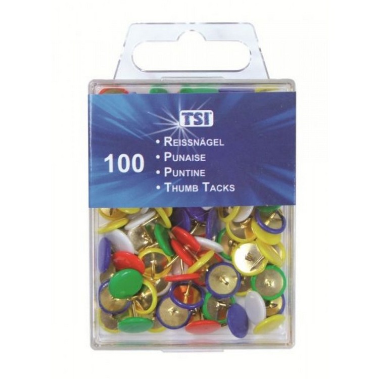 TSI Thumb Tacks 100 pieces Colored